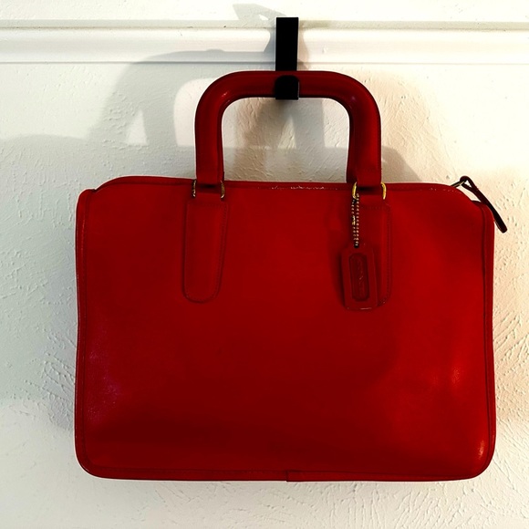 Coach- Vintage Red Slim Handle Clutch - Picture 1 of 7